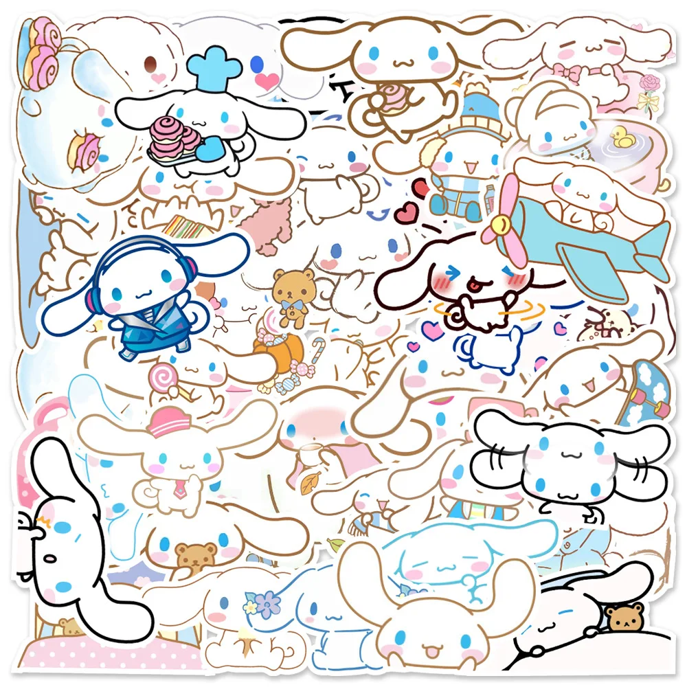 50pcs No Repeat Anime Cartoon Cute Cinnamoroll Kids Reward Stickers