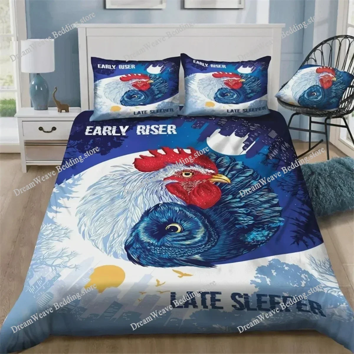 

Chicken Duvet Cover Rooster Goose Duck for Kid Teen Women Men Farmhouse Animals for Bedroom Decorations Queen King Bedding Set