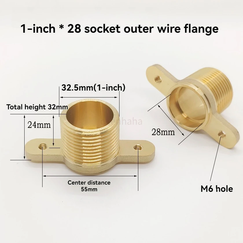 Brass socket external thread flange air conditioning refrigeration plumbing hardware with ear direct waterside single joint