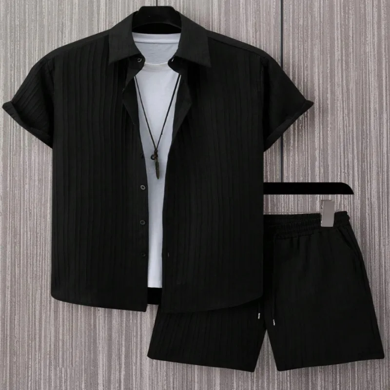 2026 Sommer Neuheit Herren 2-teiliges Set Kurzarmhemd & Shorts – Leicht, Atmungsaktiv, Lässig, Streetwear, Trendig für Alltag & Urlaub – Detail 6