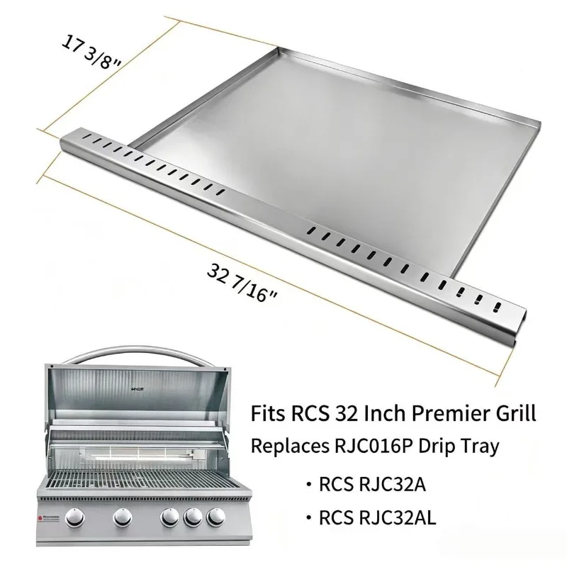 Stainless Steel Drip Tray BBQ Grill Grease Collection Tray Replacement Grill Accessory for Waste Oil Catch