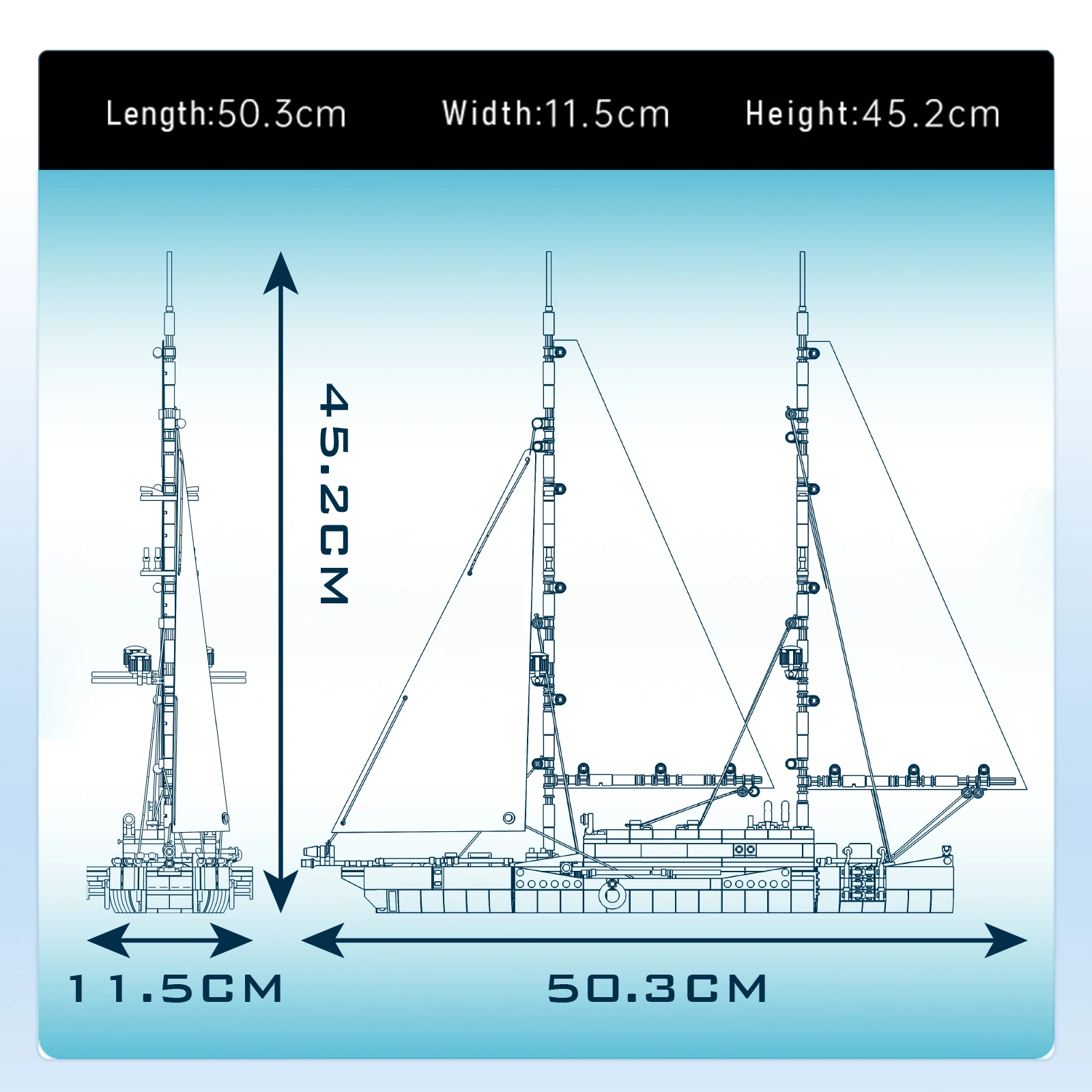 MOC 10194 نموذج سفينة شراعية ثنائية الصب 893 قطعة مجموعة مكعبات البناء الإبداعية هدية مثالية لعيد الميلاد/عيد الميلاد للأطفال والكبار #6