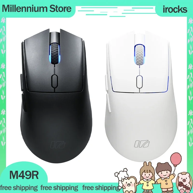 

Irocks M49r Gamer Mouse 3 Mode 2.4G Bluetooth Wireless Mouses Lightweight 26000dpi Paw3395 Rgb Office Esports Gaming Mice Gifts