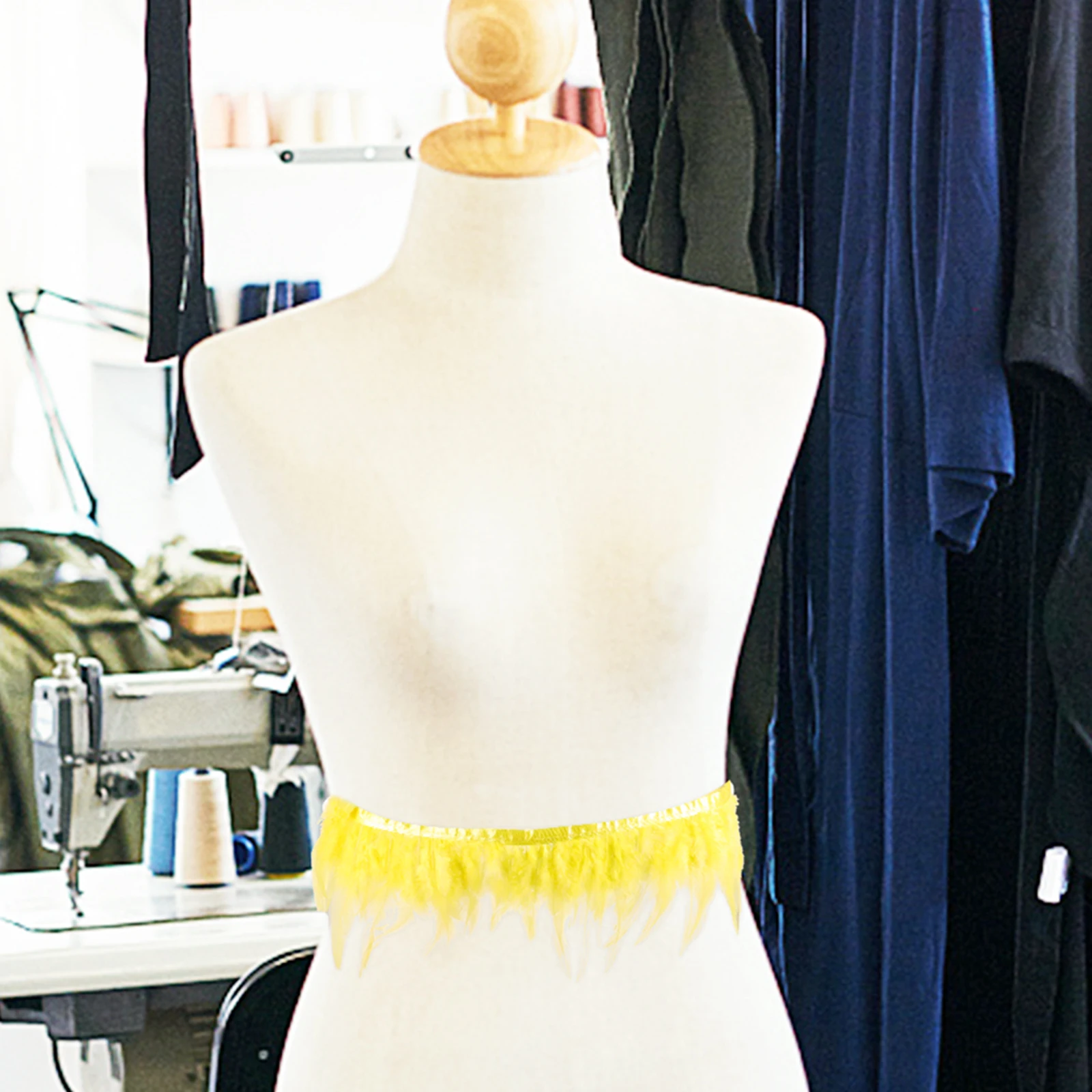 

Plume Ribbon Yellow Clothing Trim DIY Sewing Fringe Trim Creative Durable Plume Fabric Ribbons for Crafts
