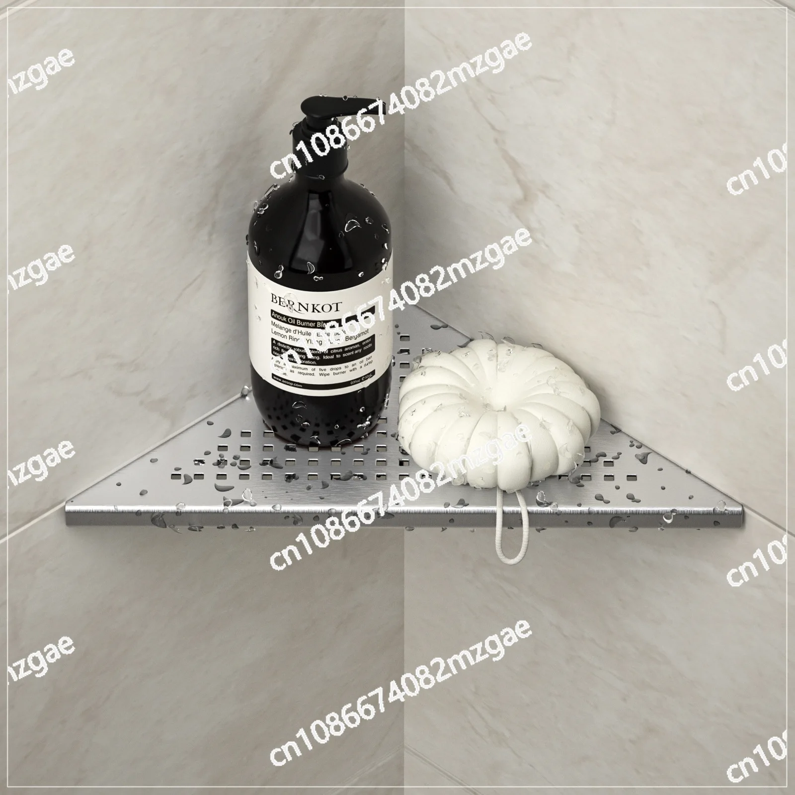 2-piece 304 stainless steel rack, corner rack, bathroom corner storage, embedded installation, no need to punch holes