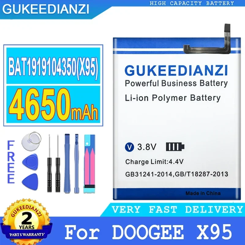 

Сменный аккумулятор GUKEEDIANZI Для Doogee X95 X 95, высококачественный аккумулятор с бесплатными инструментами, 4650 мАч, BAT1919104350, X95