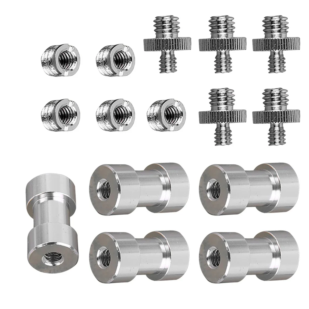 18 szt. Adapterów śrub mocujących do statywu 1/4 cala na 3/8 cala do akcesoriów fotograficznych, statywów oświetleniowych studyjnych, obrotowy uchwyt, zestaw konwerterów