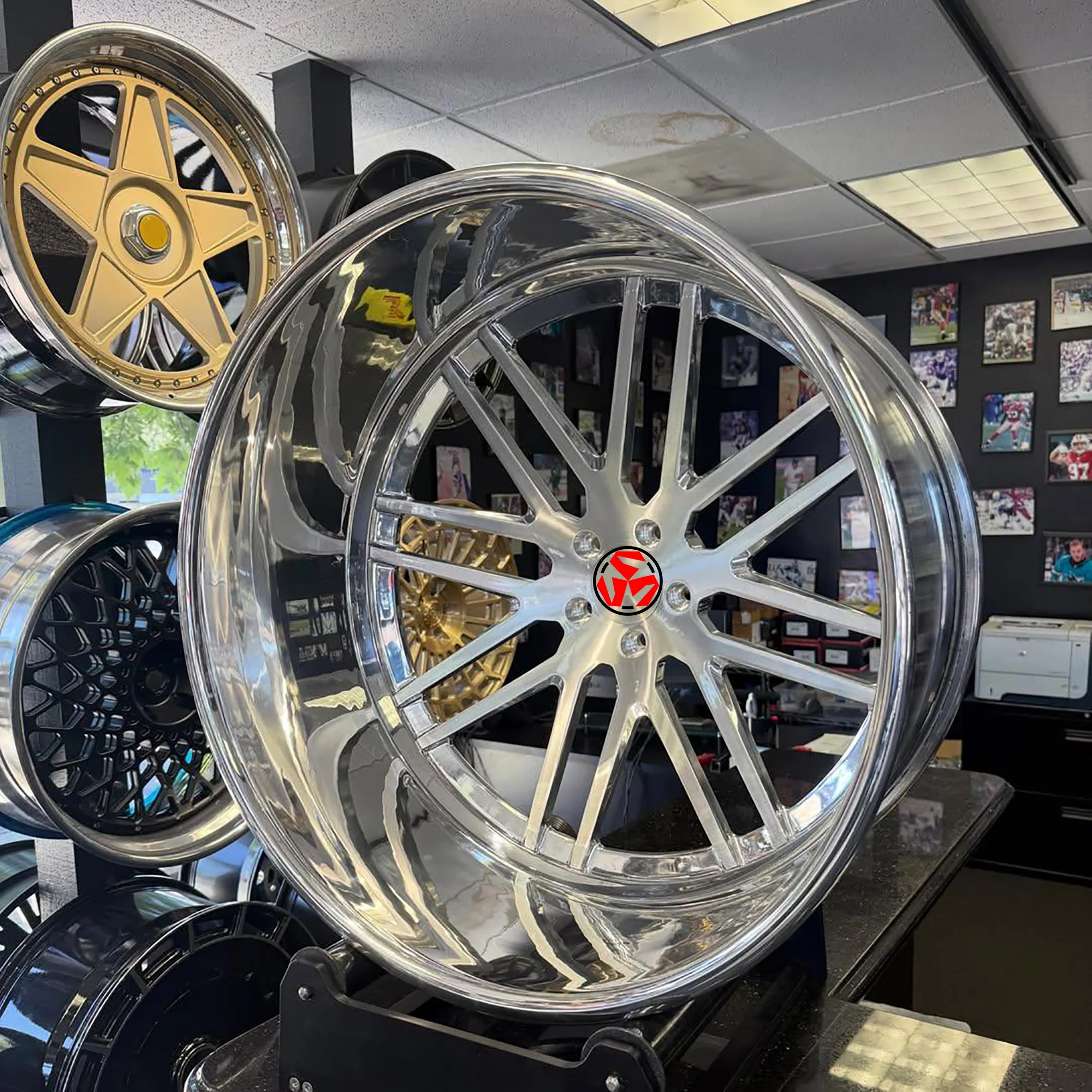 SJ Rims Custom Chrome  Aluminum Truck  24x14 26x14 Forged Wheels 26-30 Inch Rims for Dodge Ram 1500 TRX Challenger Charger