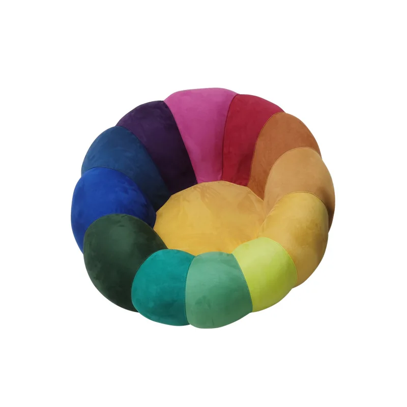 Fabric Tight Back Vacuum Compressed Folding No Assembly Required *Pumpkin Leisure Round Sofa Chair One Seat High Density Sponge