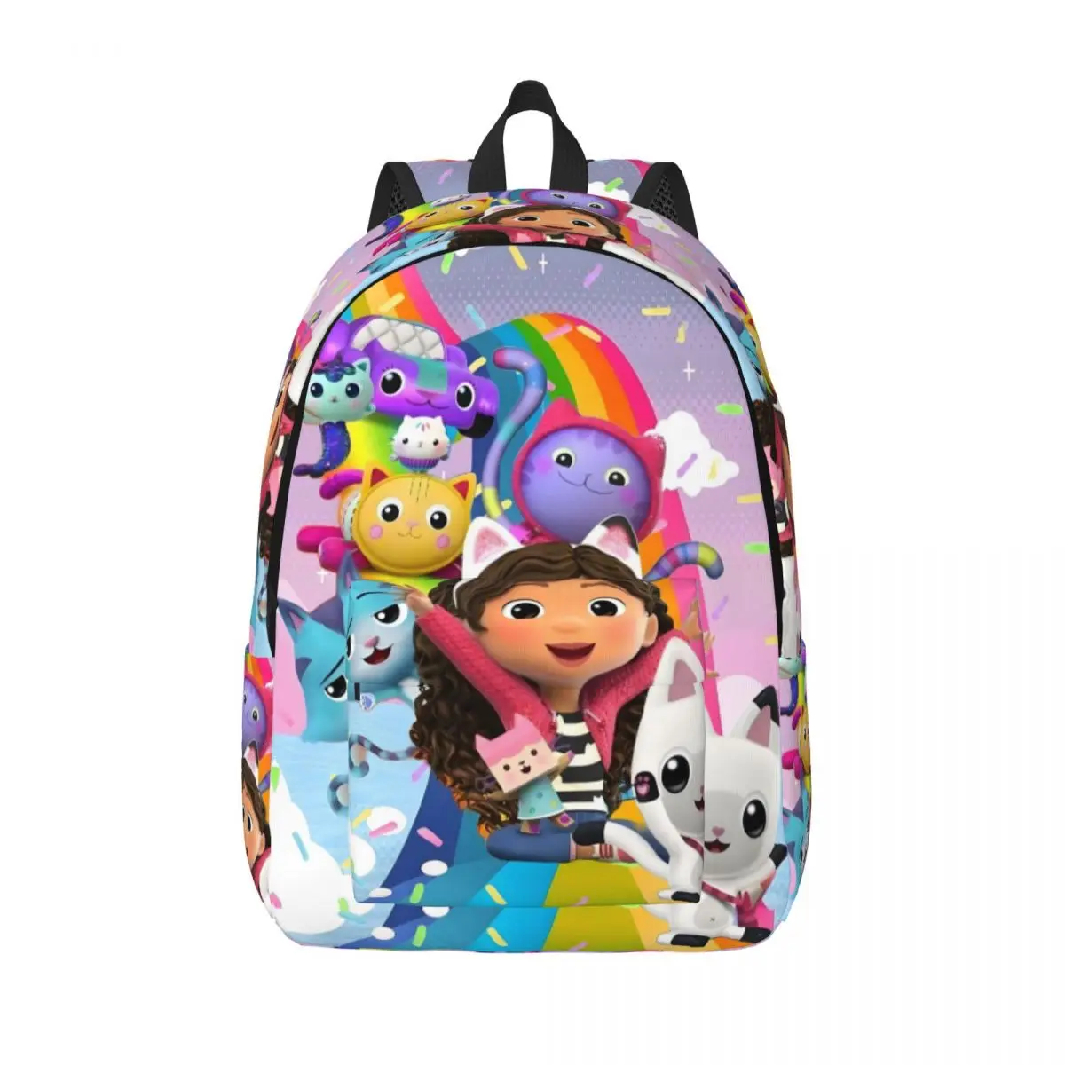 

Холщовые рюкзаки для кукольного домика Gabbys с 3D принтом Gabby And Gabby Cats, школьная дорожная сумка для колледжа, сумка для книг, подходит для 15-дюймового ноутбука