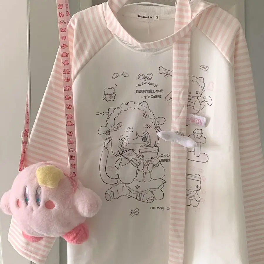 Sweet Kitten Print Graphic Tshirts O-neck Pink Striped Long Sleeve Sweatershirt Female Cute Japanese Y2k Top Aesthetic Ropa 6 Sweet Kitten Print Graphic Tshirts O-neck Pink Striped Long Sleeve Sweatershirt Female Cute Japanese Y2k Top Aesthetic Ropa 6