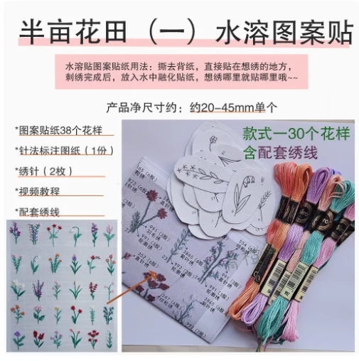 

Embroidered shirt, woolen clothes, embroidered sample paper, water-soluble adhesive, non-woven DIY handmade material,