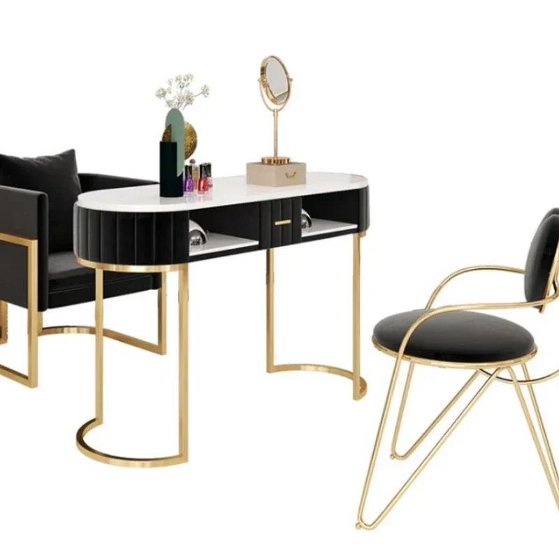 Ensemble Table et chaise à ongles nordique INS, Table de manucure Simple et moderne à Double couche, bureau de manucure, offre spéciale