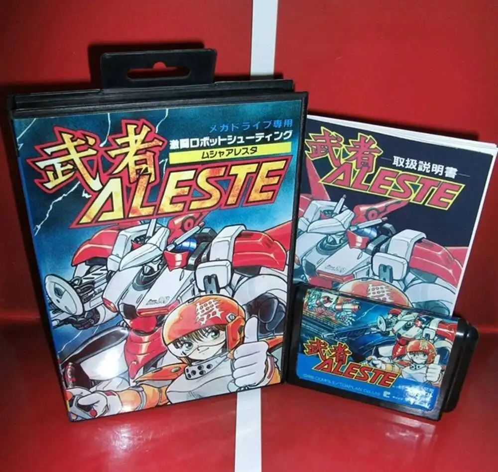 

Aleste с коробкой и руководством для 16-битного игрового картриджа Sega MD, система Megadrive Genesis