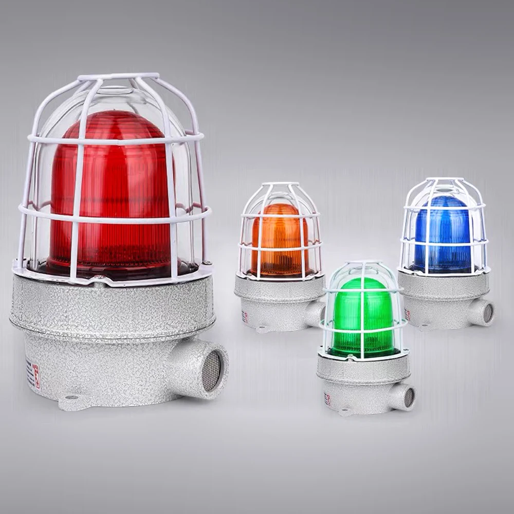

12/24/36/110/220V Explosion Proof Strobe Siren Security Alarm Warning Lamp With Buzzer Multi Color 110DB Waterproof Speaker
