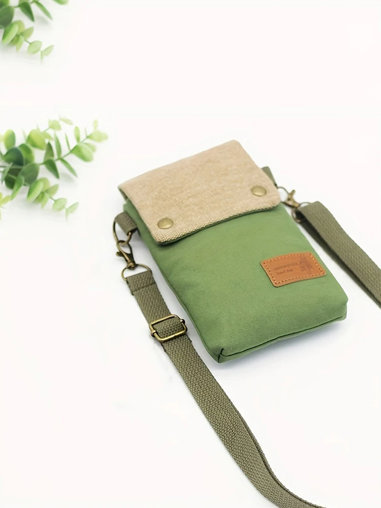 

Трехслойная однотонная мини-сумка для телефона на плечо, простой тканевый модный кошелек для монет, сумка через плечо