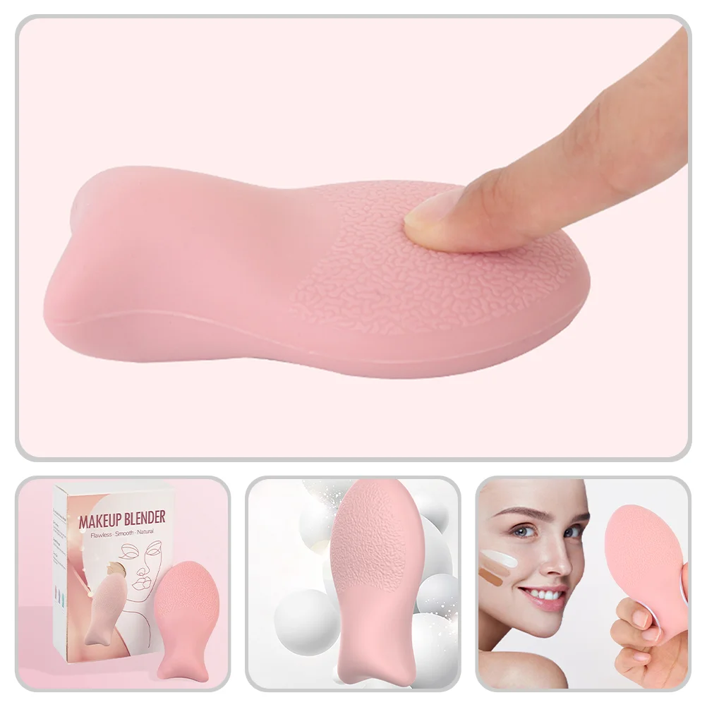 Comfortable Makeup Puff Cosmetic Egg Handheld durable Cosmetic Puff Reusable Silicone Powder Puff Practical beginner Makeup Tool