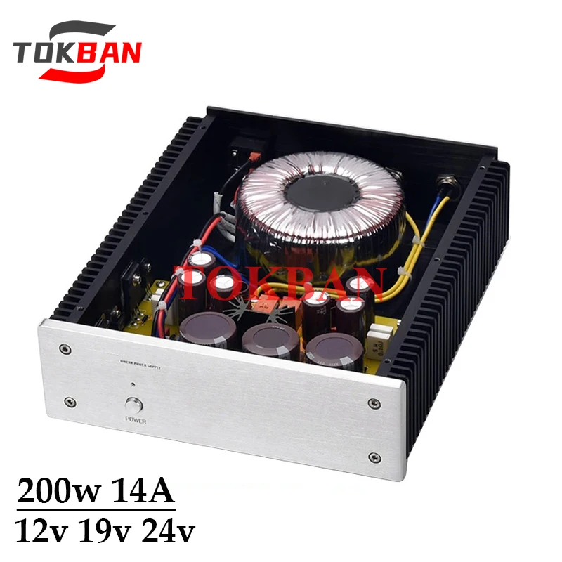 Tokban Audio High Power 12v 19v 24v Voltage Output Large Current Linear Power Supply for 200w HTPC Digital Player HIFI Amp