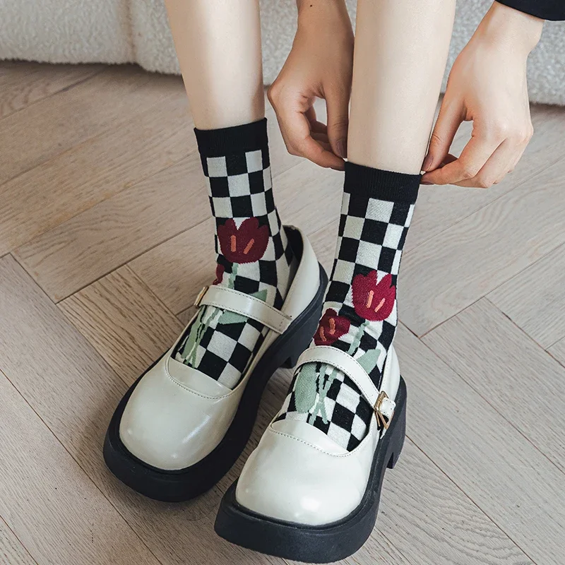 Cartoon Five-finger Socks Women Spring And Autumn 5 Split Toe Socks Set Cute Cotton Socks
