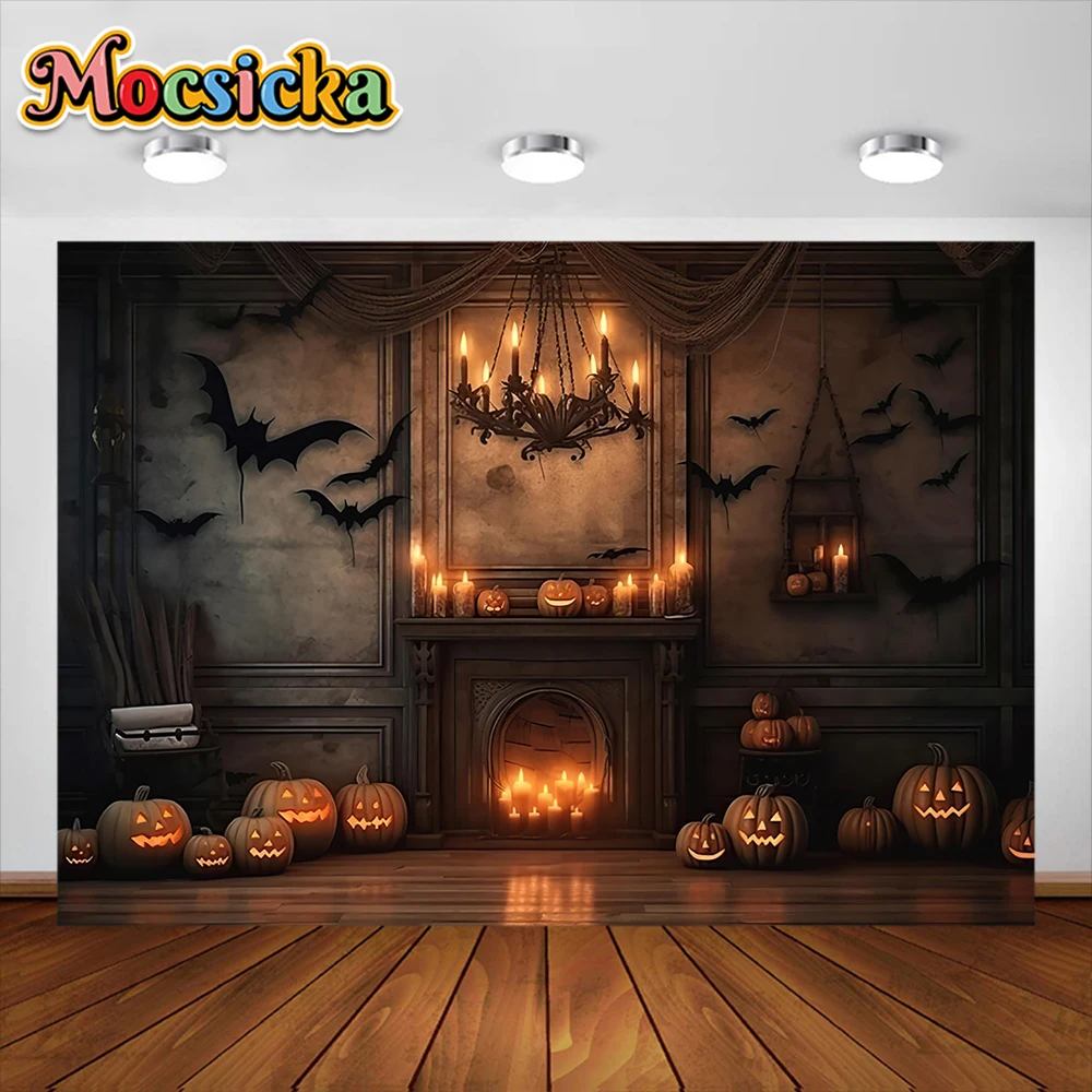 خلفية التصوير الفوتوغرافي هالويون للأطفال ، غرفة الرعب ، الخفافيش القمر ، ديكور الحفلات ، الخلفيات ، صورة ، استوديو الصور الدعائم ، لافتة