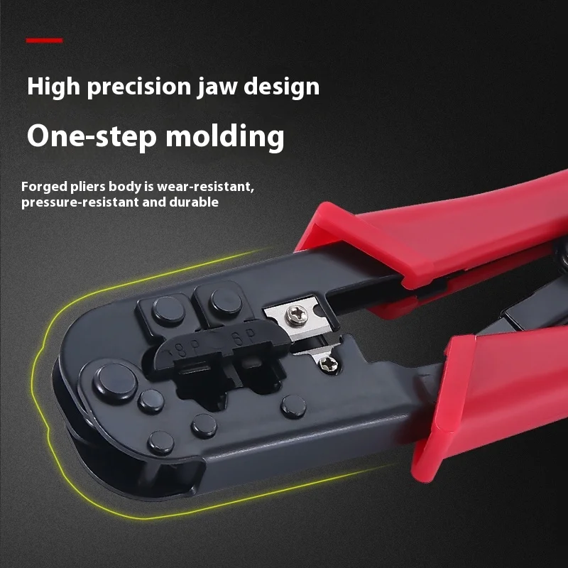 Alicate de crimpagem de rede multifuncional, crimpadores de cabo de rede de cabeça de cristal RJ45, alicate de crimpagem de conector de linha telefônica 8P6P