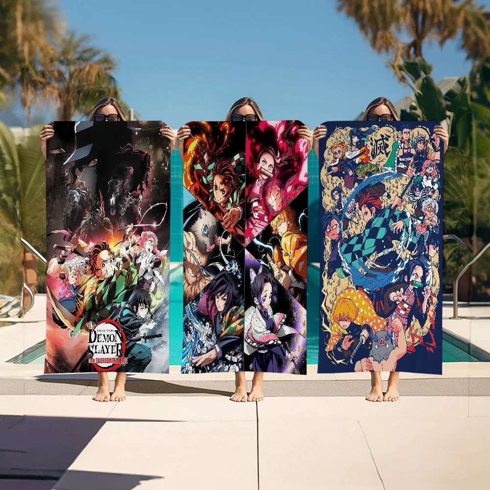 D-Demon S-Slayer Big Microfiber Beach Towels Quick Dry Towel Sand Beach Towels Pool Towel For Travel Swim Pool Yoga