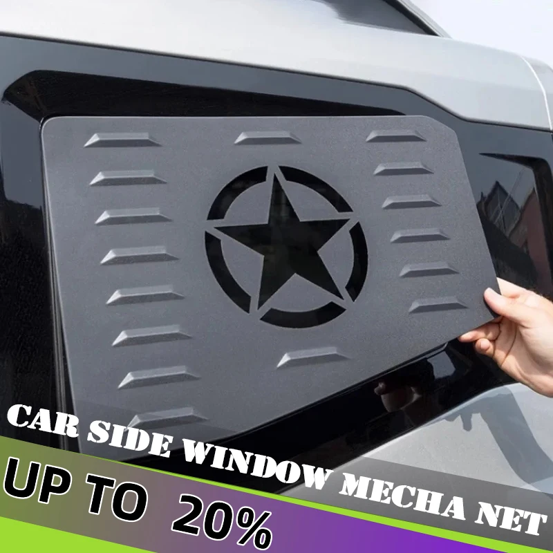 

Сетка Mecha для бокового окна автомобиля, подходит для Jetour Traveler T2 2023 2024 2025, треугольное окно, металлическая наклейка «Черный воин», автомобильные аксессуары