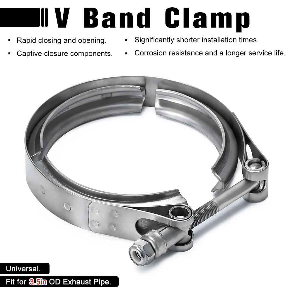 VR Universal 3.5 inch Auto Parts V-band clamp kit for Turbo, Exhaust pipes Turbo Downpipe Exhaust Clamp V band VR-VCN35