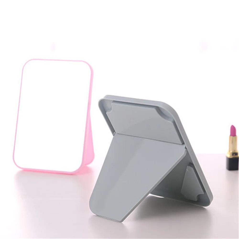 

1Pcs Small Folding Makeup Mirror Portable Makeup Mirror Student Dormitory Desktop Small Mirror Wholesale Simple Square Mirrors