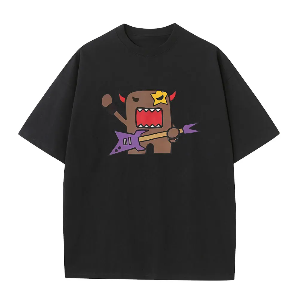

Domo Kun Funny Meme T Shirt Men's Women Humor Gothic Metal Rock Style T-shirt Male Cotton Oversized Short Sleeve T-shirts Tops