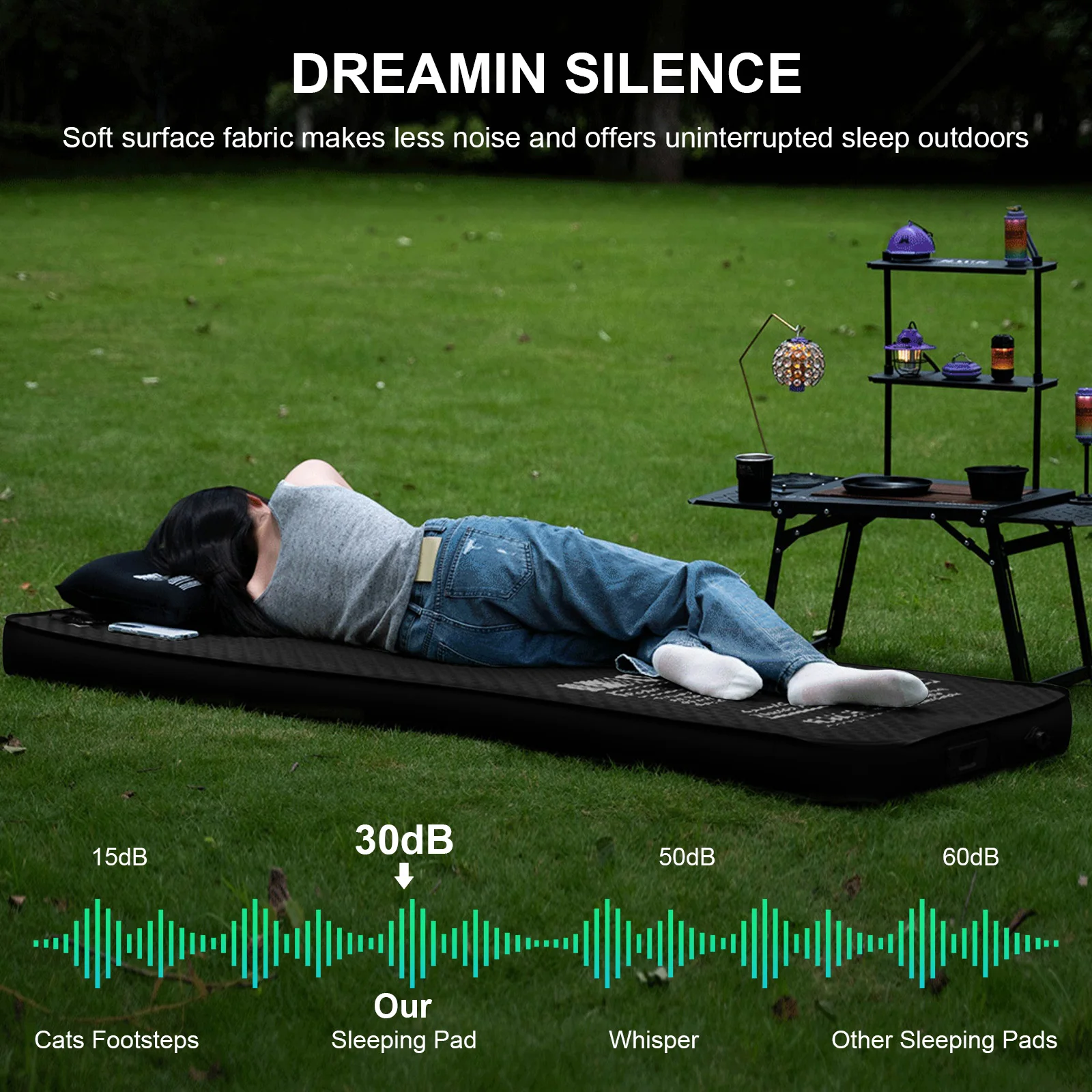 

Single Inflatable Sleeping Mat with Built-in Pump Automatic Inflatable Mat Compact Camping Air Mattress for Backpacking Car Tent