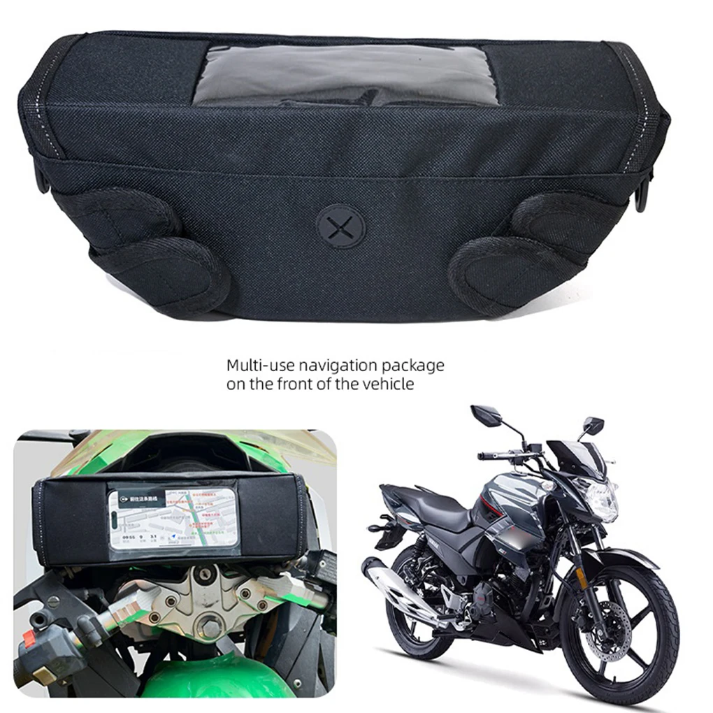 Motorcycle Handlebar Bag with Touchscreen Front Hanging Storage Car Head Bags Suitable for Yamaha BMW Triumph Modified