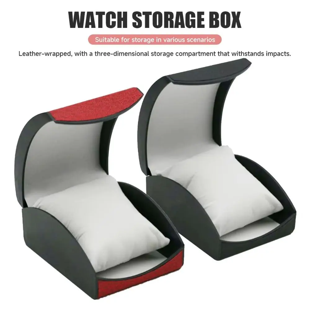 Leather Watch Display Box Vintage Leather Portable Design Watch Case Wear-resistant Single Watch Wristwatches Box