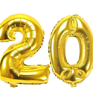 بالونات مغلفة بأرقام 32 بوصة 10 20 30 40 50 60 70 80 90 سنة للبالغين حفلة عيد ميلاد زخرفة بالون الهواء أعلى 10 مبيعات الديكور 80s - No2