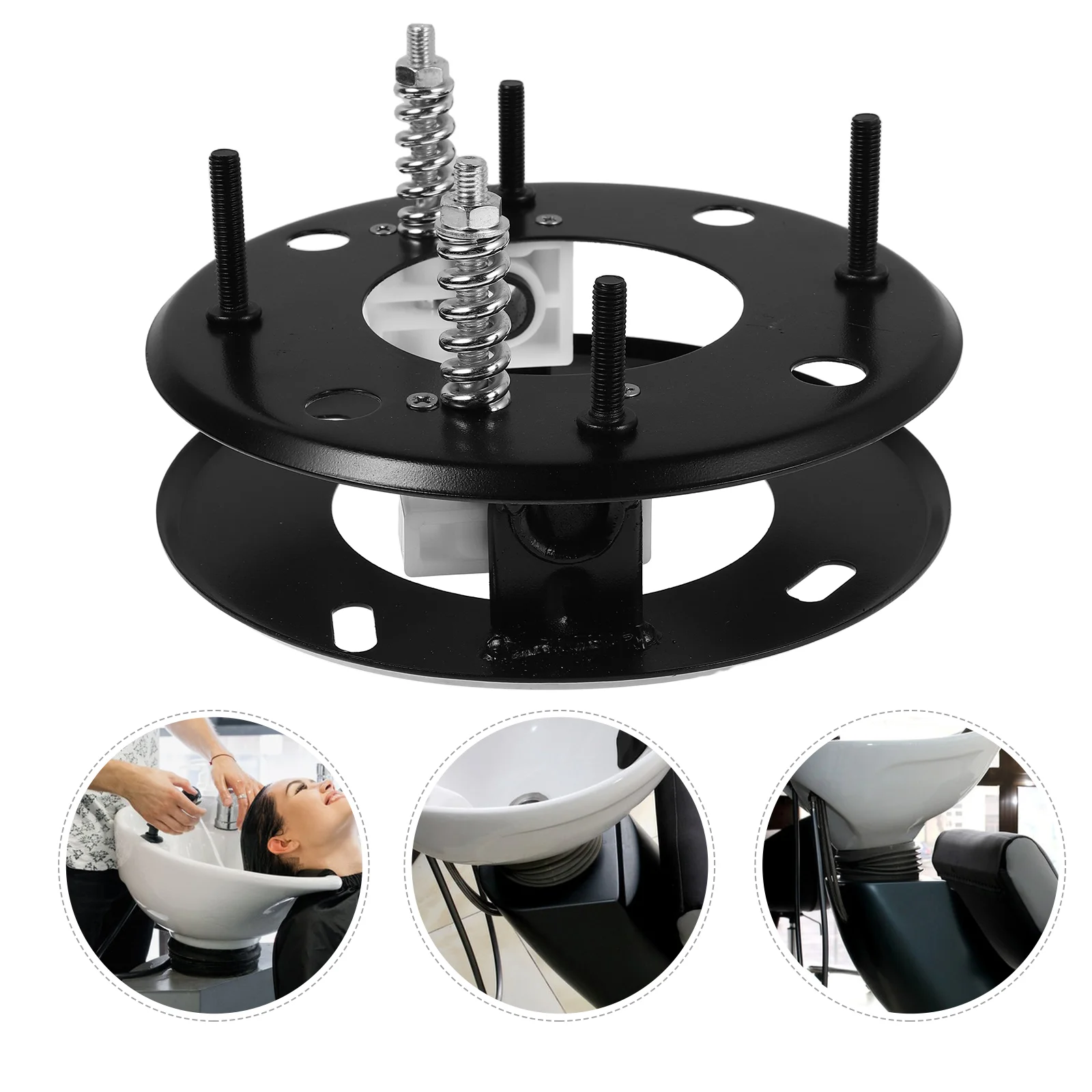 

Shampoo Base Ceramic Basin Hairstylist Bowl Accessories Tilt Mechanism with Rubber Wraps Portable Shampoos