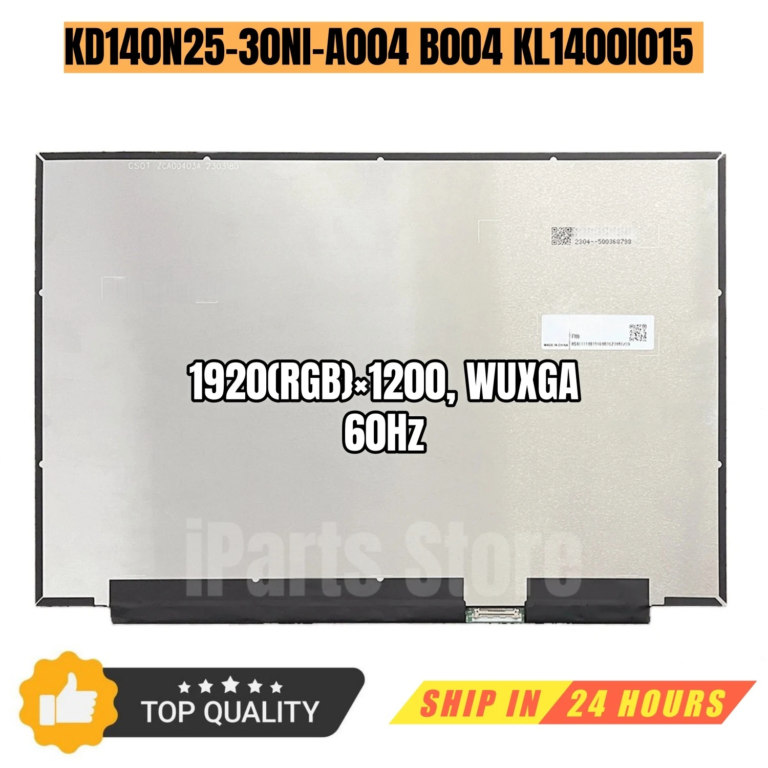 iParts Replacement New Display KD140N25-30NI-B004 A004 KL1400I01S KL1400I015 14.0 Inch IPS Laptop LCD Screen Panel 1920x1200