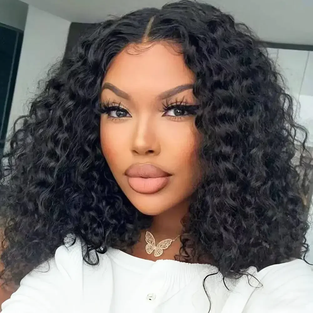 

Curly Bob Wig Human Hair 13x4 Hd Lace 100% Human Hair Deep Wave Wigs Pre Plucked Wig Short Curly Wet And Wavy Human Hair Full