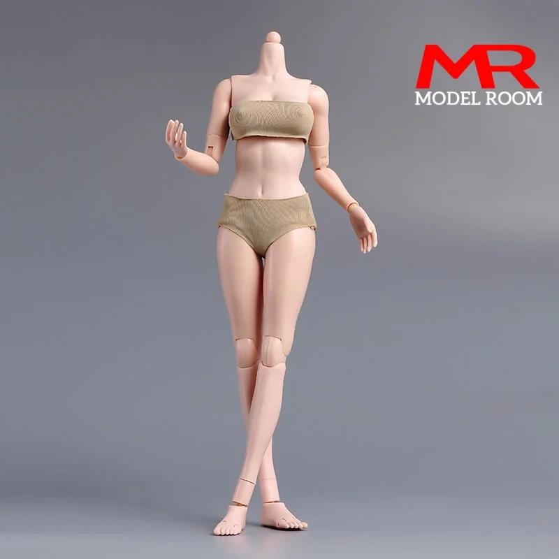 1/6 Maßstab Weiblicher Weißer Weizenfarbener Körper mit Flexiblen Gelenken, 12" Kleine, Mittlere, Große Brust Actionfigur-Puppe, Passend für 1:6 Kopfskulptur – Detail 1