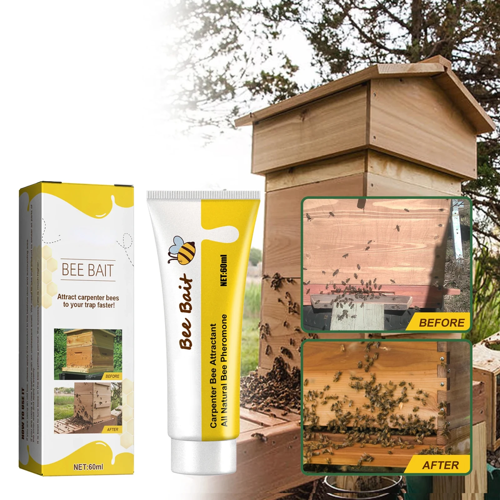 Outdoor Beekeeping Bee Attractant Bait Queen Pheromone Lure Swarm Commander for Honey Hive Attraction
