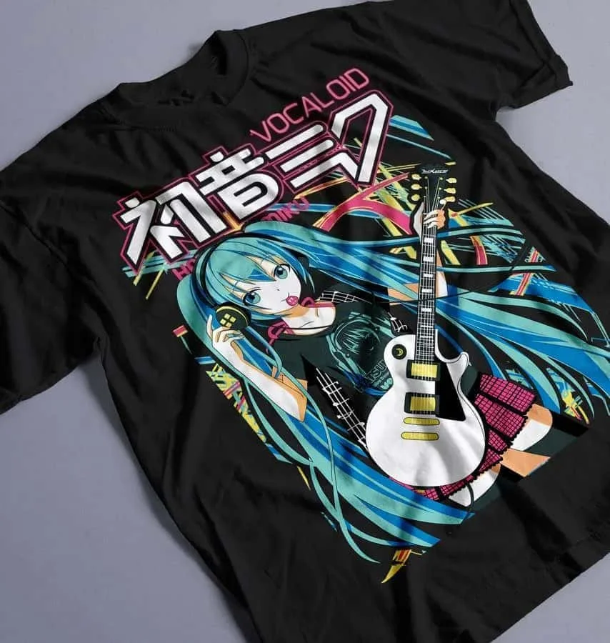 Hatsune Miku Anime Vocaloid Bedrucktes T-Shirt Sommer Herren- und Damen-T-Shirt Trendiges Lockeres Lässiges Y2K 2026 Neues Streetwear-Shirt – Detail 8