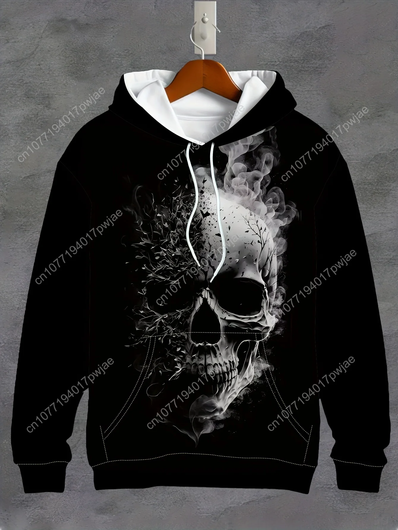 Мужская толстовка с 3D-толстовкой — повседневный дизайн с узором, осенне-зимняя уличная одежда, мягкая толстовка для мужчин