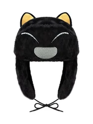 Autumn Winter Ushanka Black Color Hot Hat Women Cute Plush Hats Daijin Cat and Sadaijin Cats Female Rabbit Ear Protection Hats