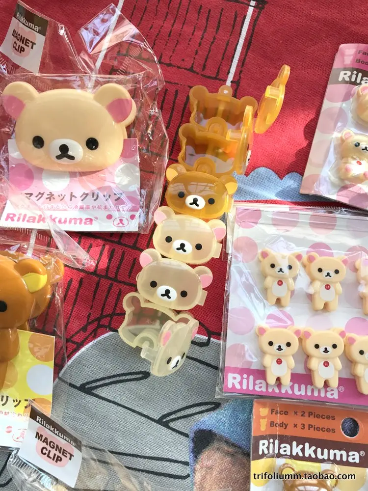 Genuine Japan Rilakkumas Peripheral Cute Kawaii Stickers Tapes Refrigerator Sticker Ornament Decorations Gifts Toy