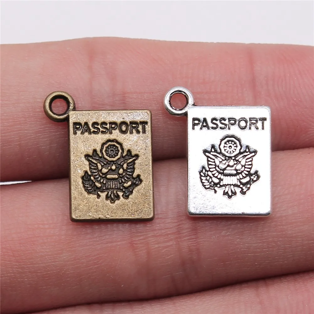 WYSIWYG 10pcs 18x14mm Charms Book Passport Handmade Pendant Making Fit DIY For Bracelet Necklace