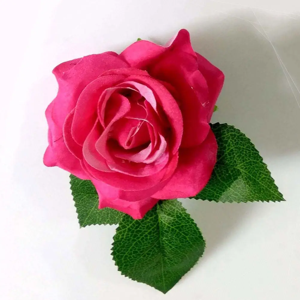 3Pcs Simulation Rose Hairpin Light Red Elegant Flower Hair Clip for Wedding Travel Holiday Party Cloth Brooch Accessory