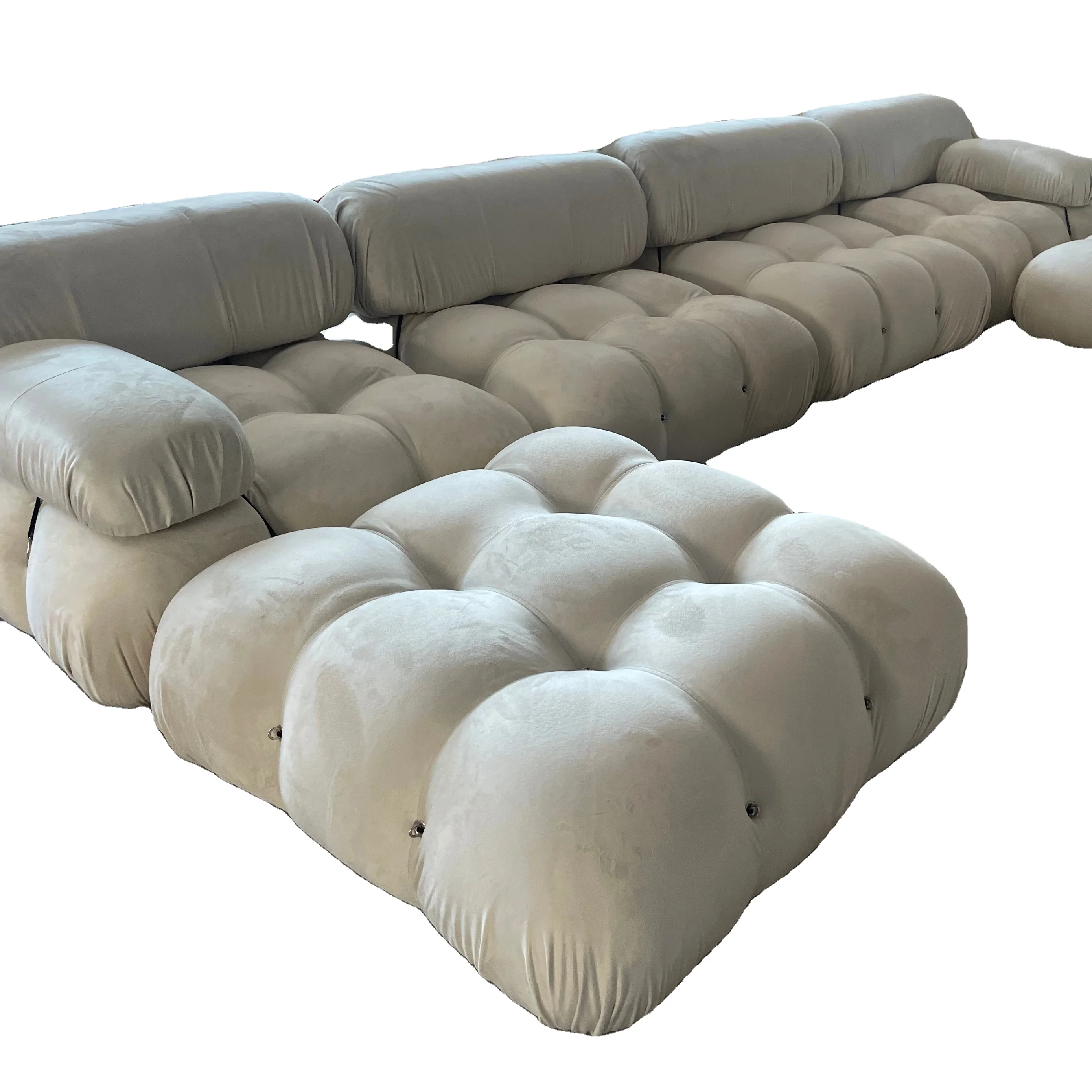 Sofás de lujo para sala de estar, sillón reclinable de tela de peluche Boucle, diseño de terciopelo seccional, canapé Modular Bellini