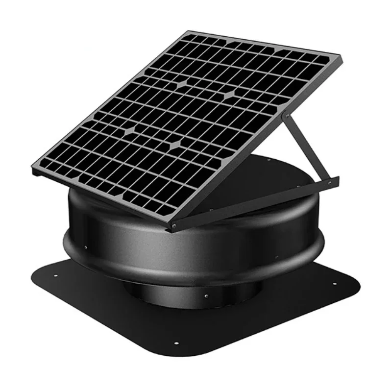 Roof Mounted DC Air Conditioner Vent Tools 35w Solar Panel Powered 12'' Hot Air Cooling Ventilation Exhaust Fan Container