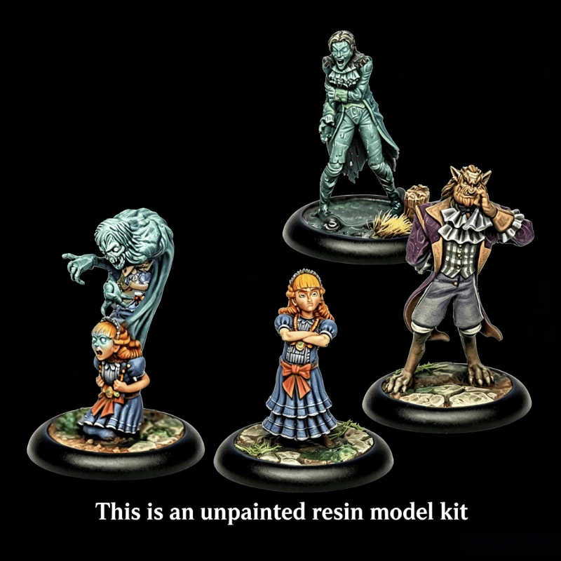 Werewolf Messenger 4 People, Die-casting Resin Model Assembly Kit, GK, Unpainted