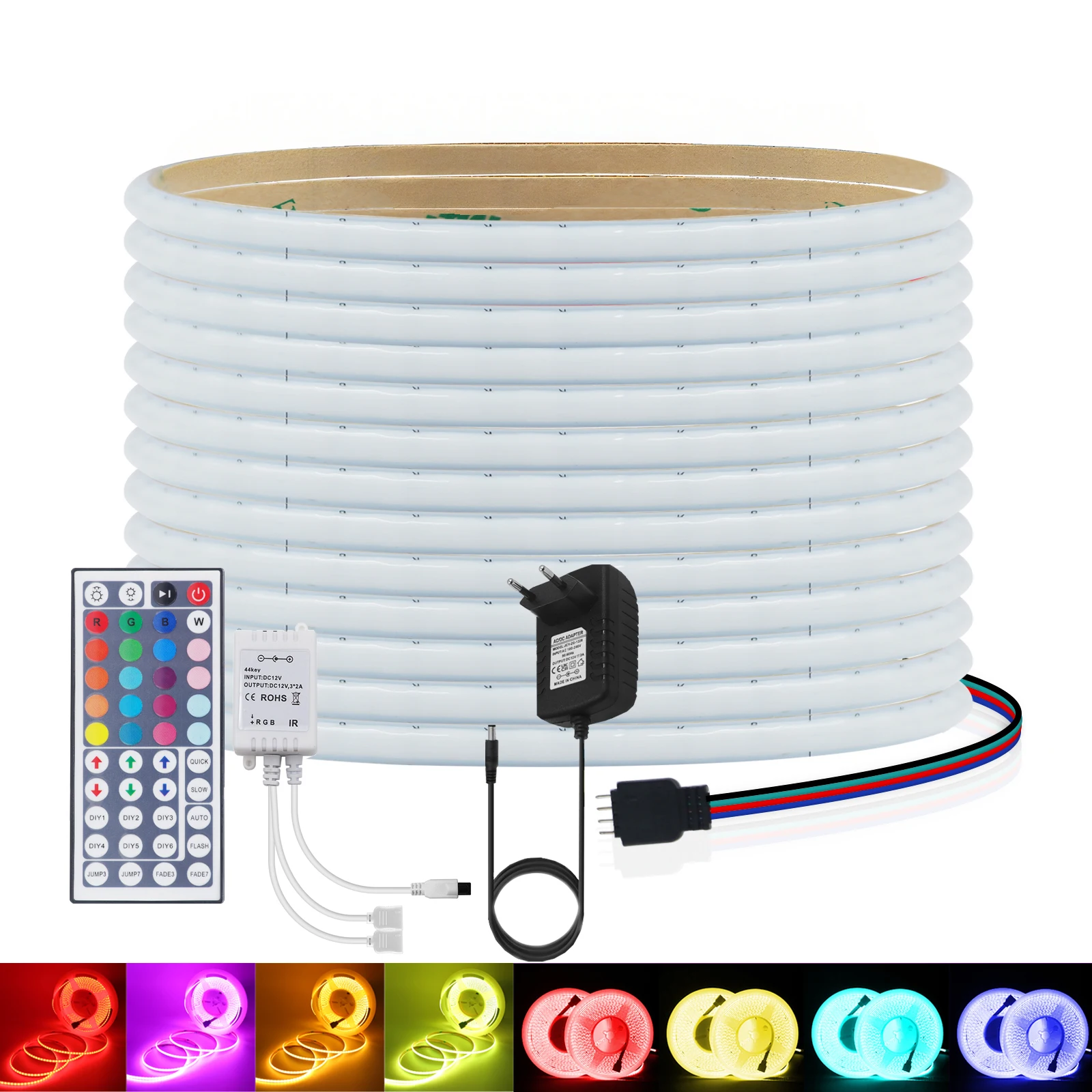 

Светодиодная лента RGB COB 12 В 24 В Супертонкая 5 мм Гибкая яркая цветная лента COB RGB с дистанционным управлением для домашнего декора
