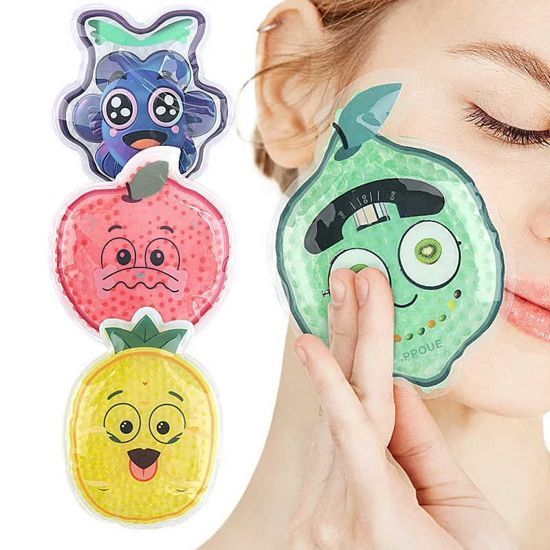 Adorable paquete de hielo/caliente de dibujos animados: compresa de cuentas de gel reutilizable para cabeza, brazos, piernas, perfecta para deportes, gimnasio y refrigeración al aire libre